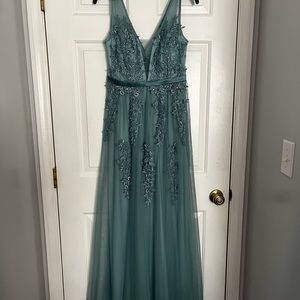 Light/Dusty Blue Prom Dress Size Small